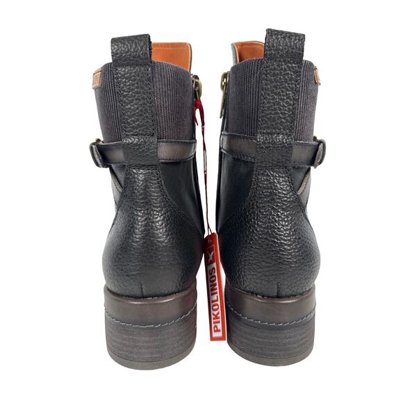 Pikolinos Malaga Boots Womens 9-9.5 EU40 Black Leather Side Zip Block Heel - Picture 6 of 11